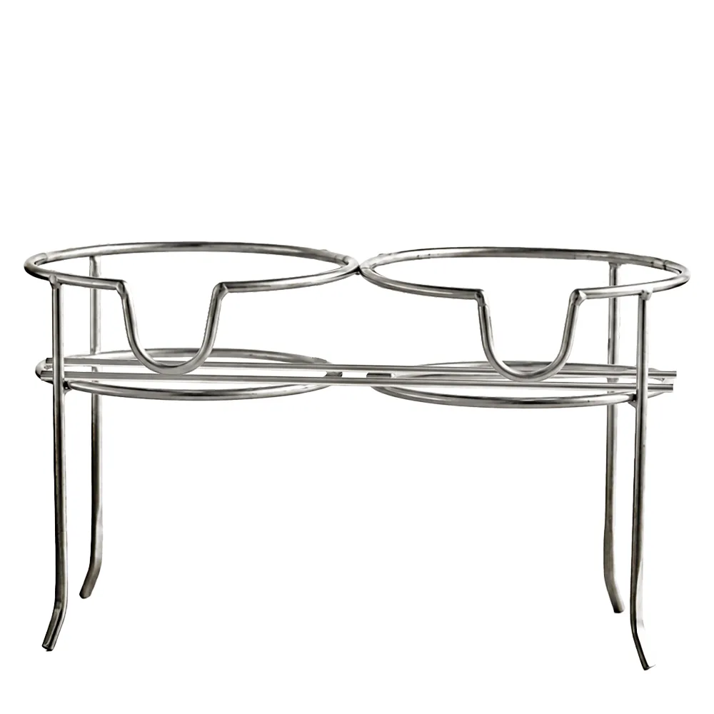 Double Glass Beverage Dispenser With Raised Metal Stand