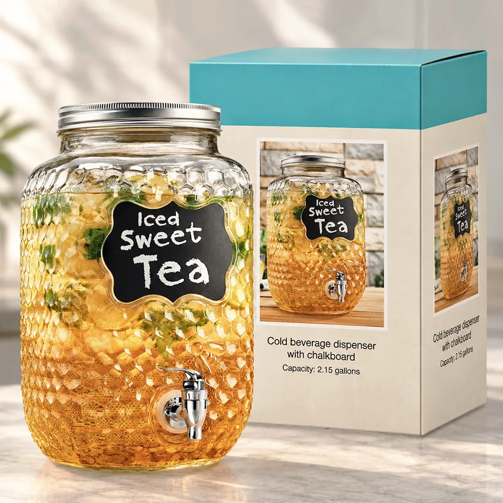 Chalkboard Glass Beverage Dispenser