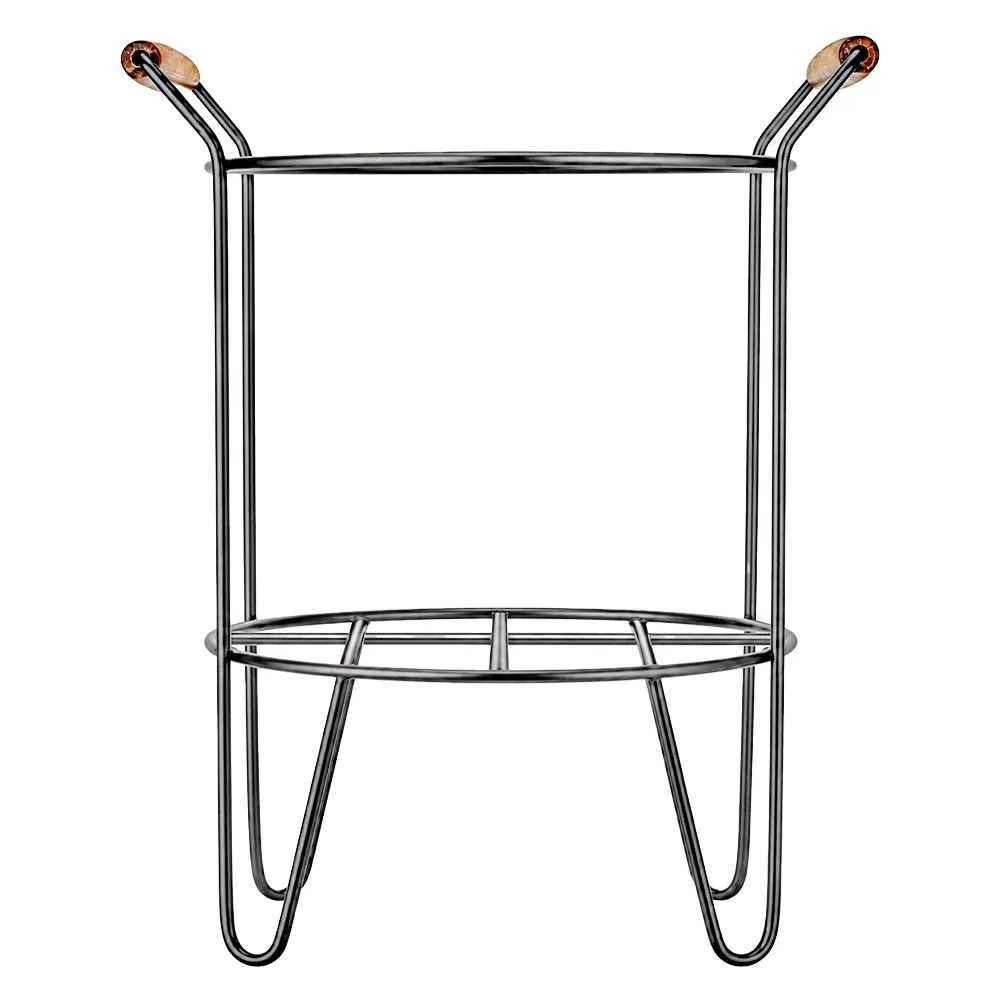 Glass Beverage Dispenser With Metal Caddy