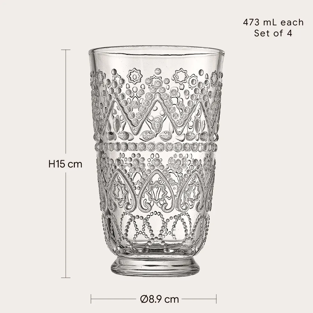 Embossed Glass Tumbler Set