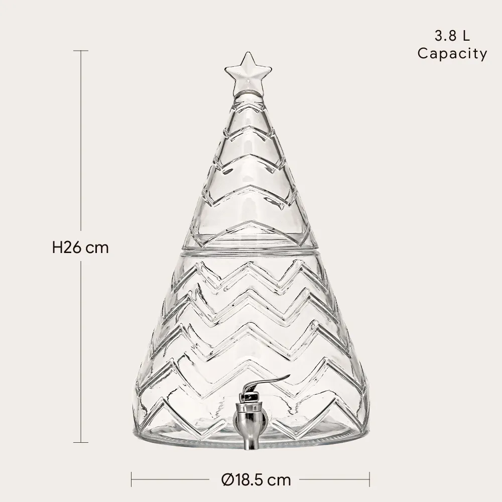 Christmas Tree Glass Beverage Dispenser