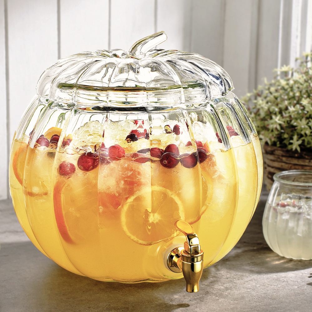 Pumpkin Glass Beverage Dispenser