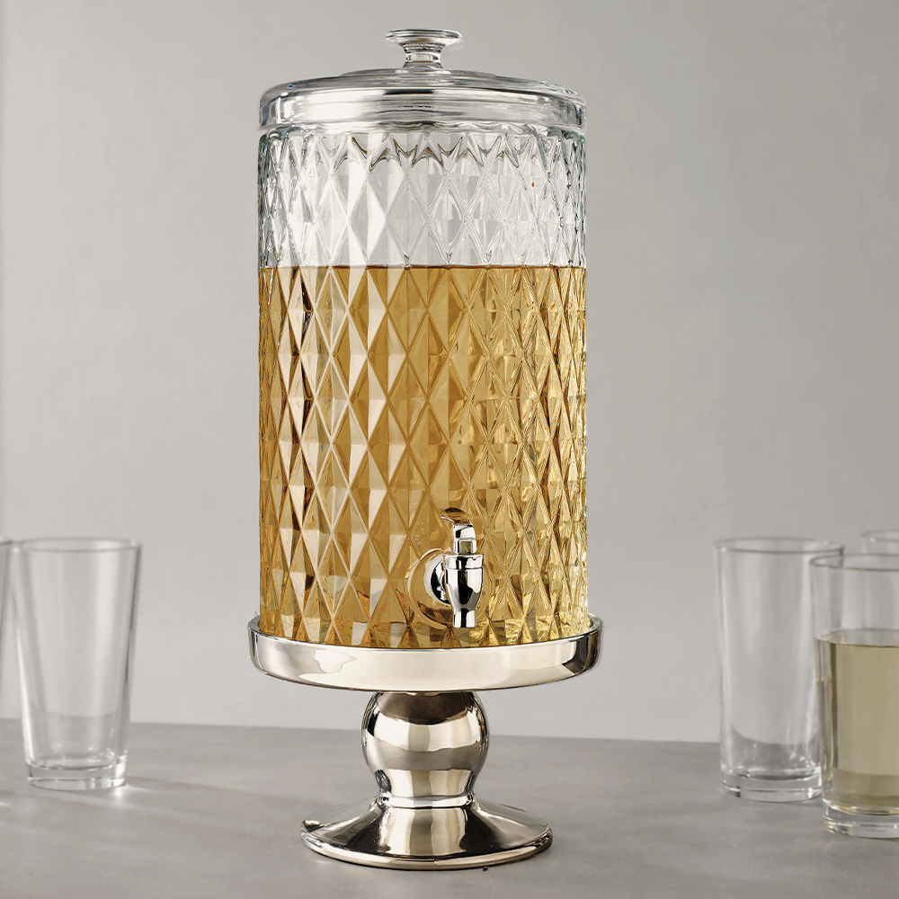 Diamond Glass Beverage Dispenser