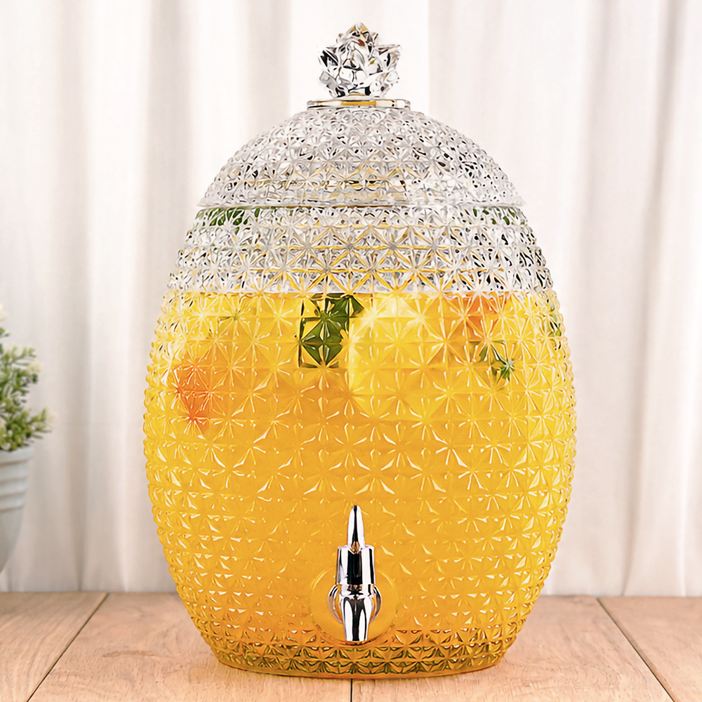 Pineapple Glass Beverage Dispenser