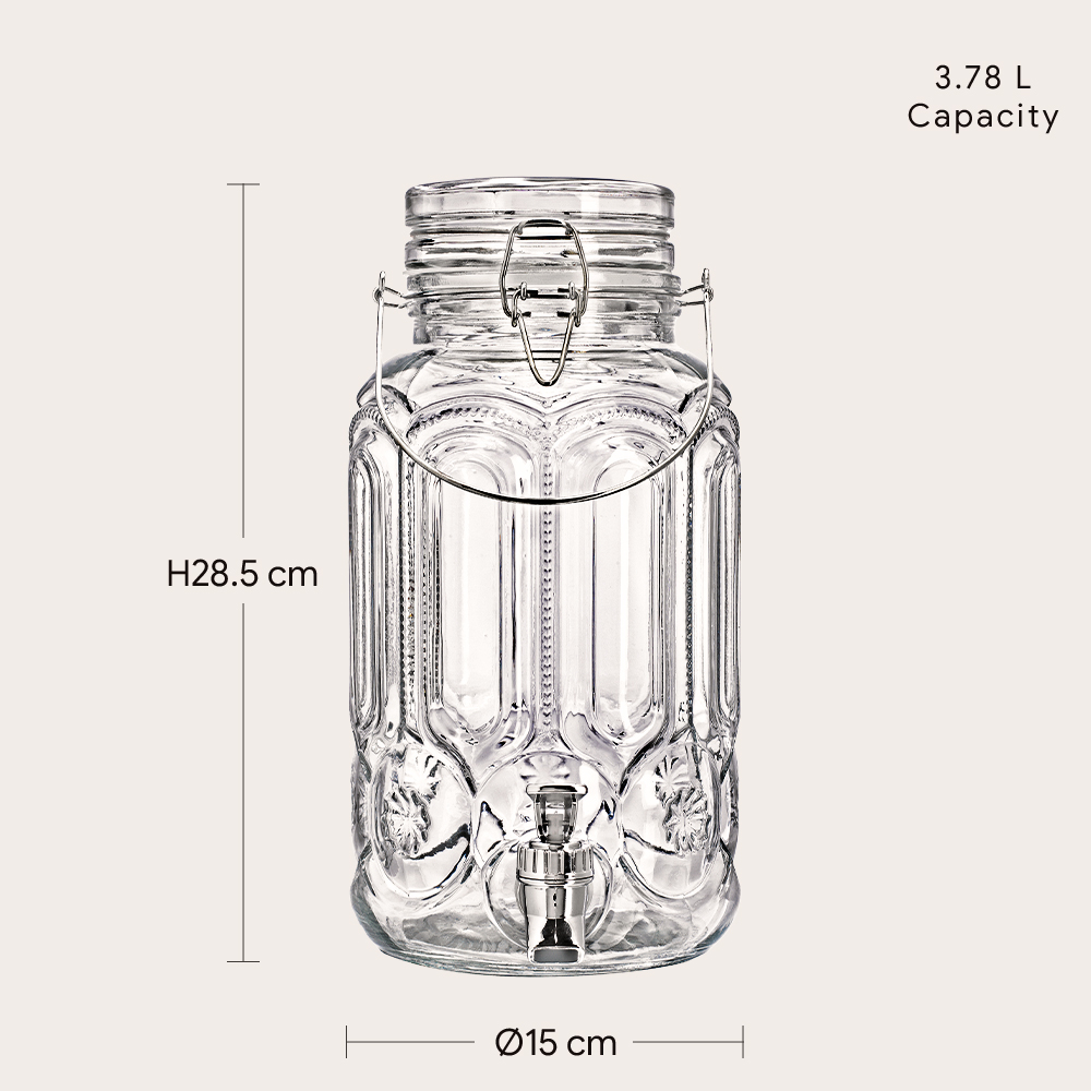 Clip-Top Glass Beverage Dispenser