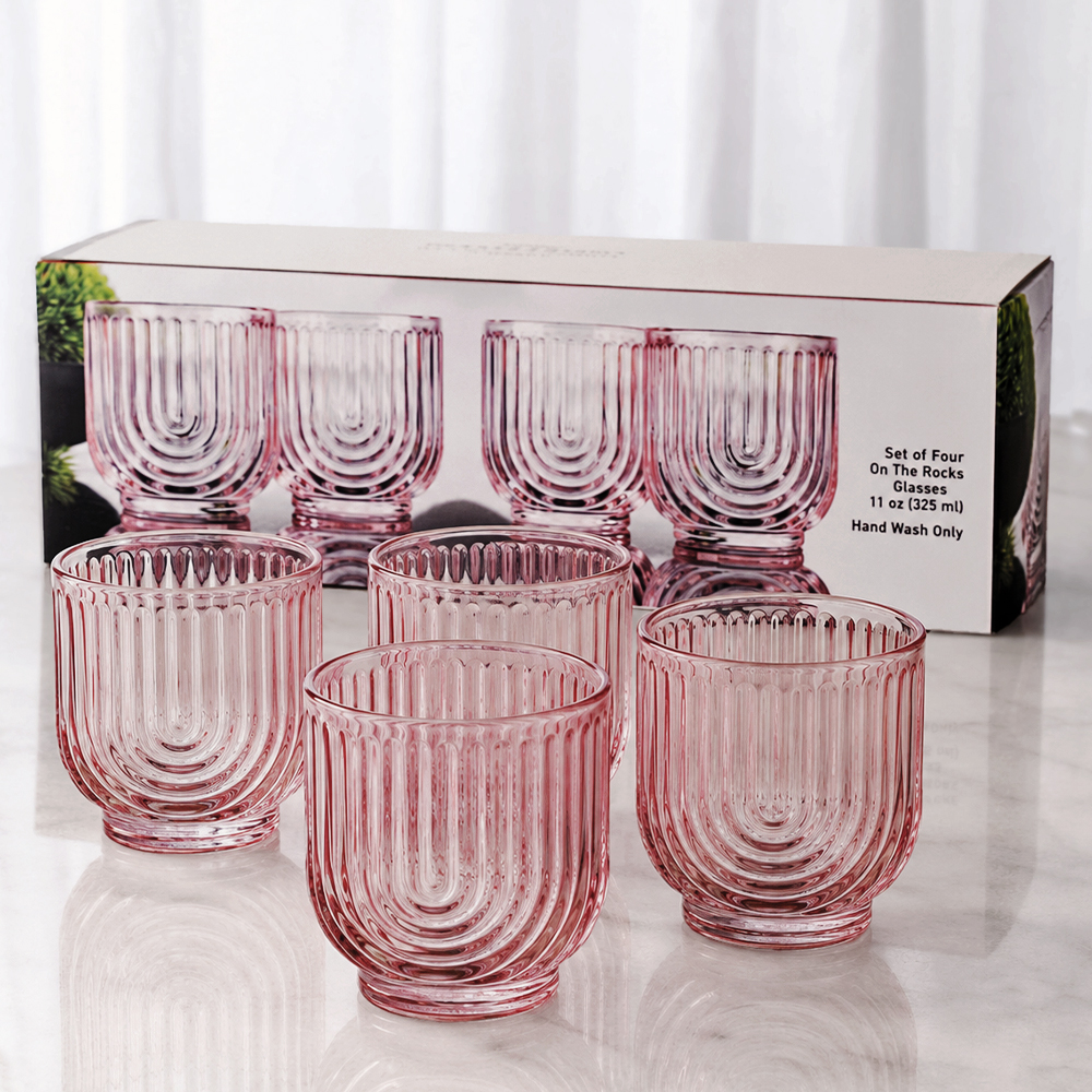 Ribbed Rocks Glass Set