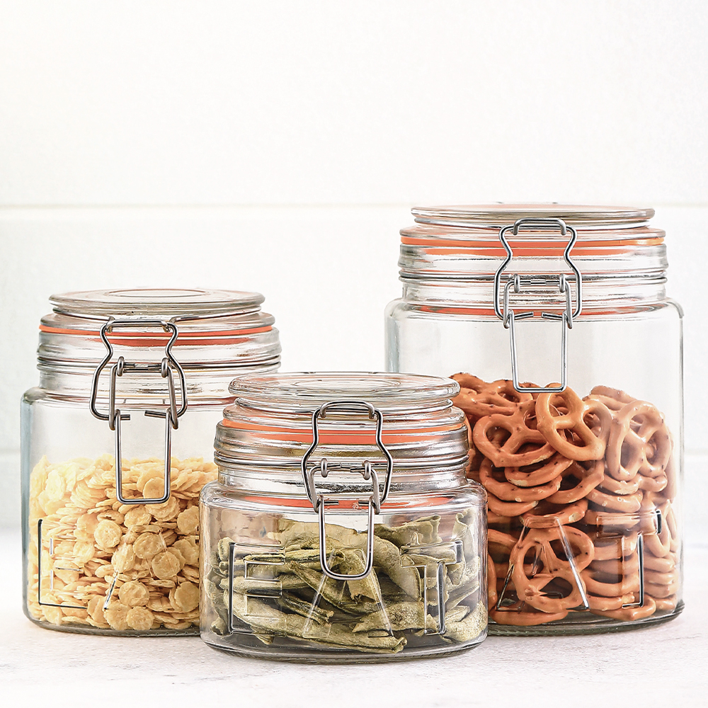 Clip-Top Glass Canister Set