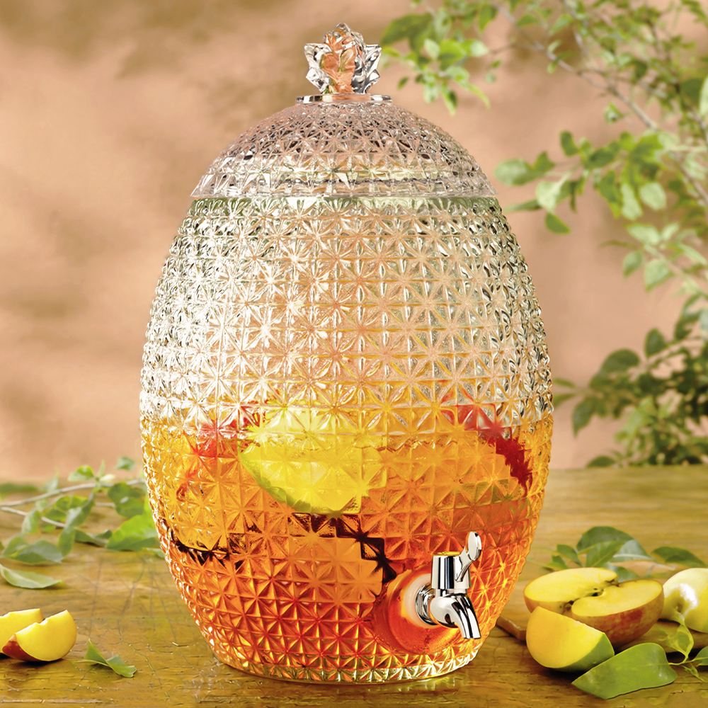 Pineapple Glass Beverage Dispenser
