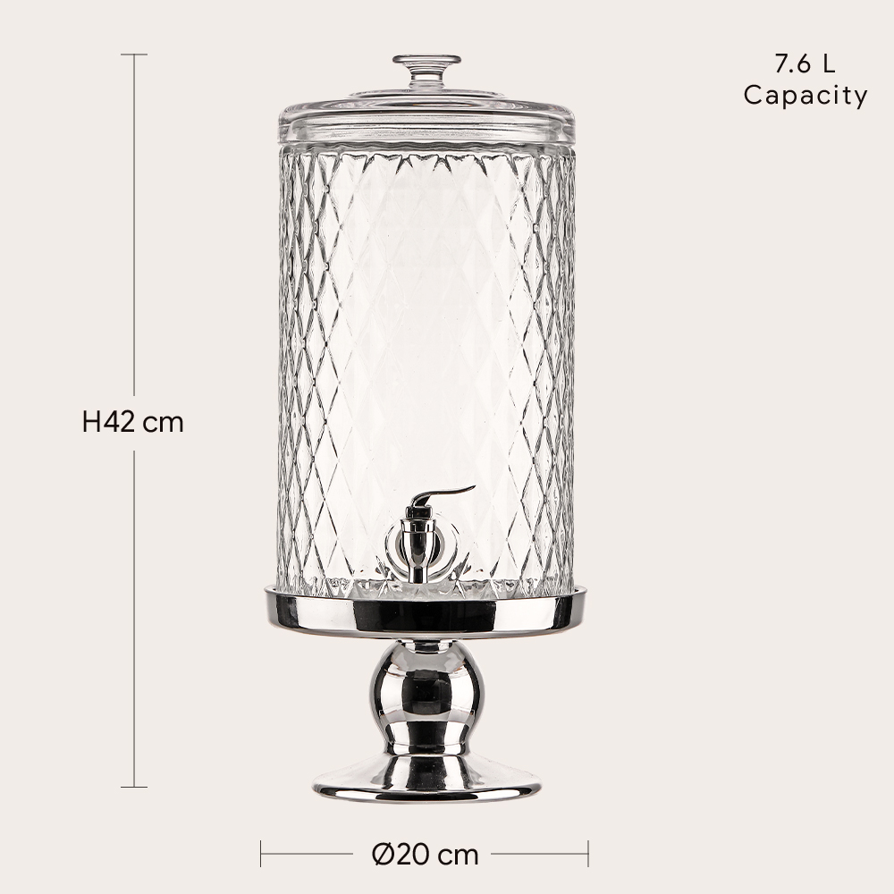 Diamond Glass Beverage Dispenser