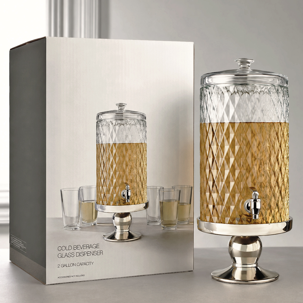 Diamond Glass Beverage Dispenser