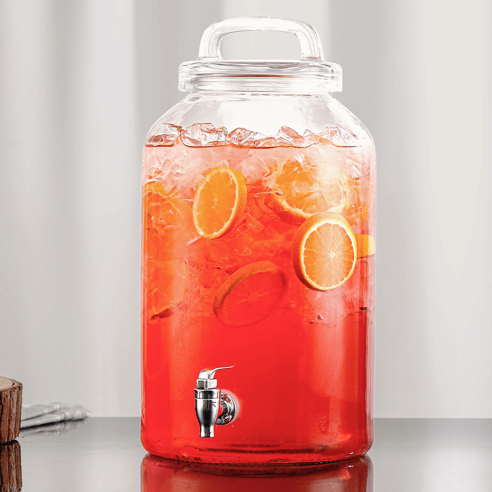 2-Gallon Glass Beverage Dispenser