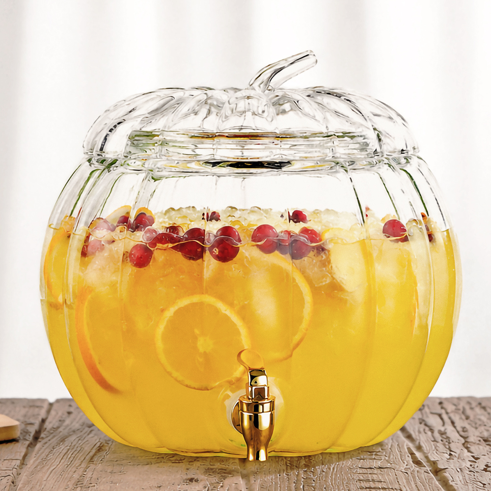 Pumpkin Glass Beverage Dispenser