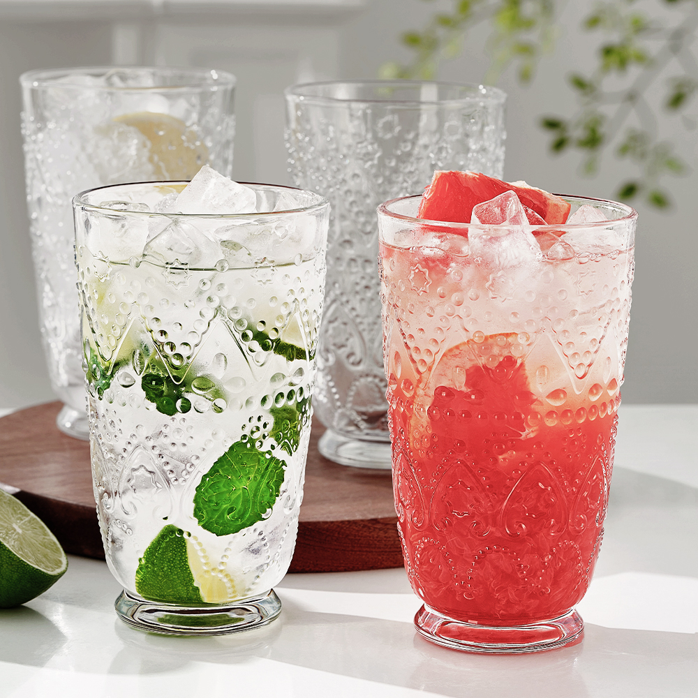 Embossed Glass Tumbler Set