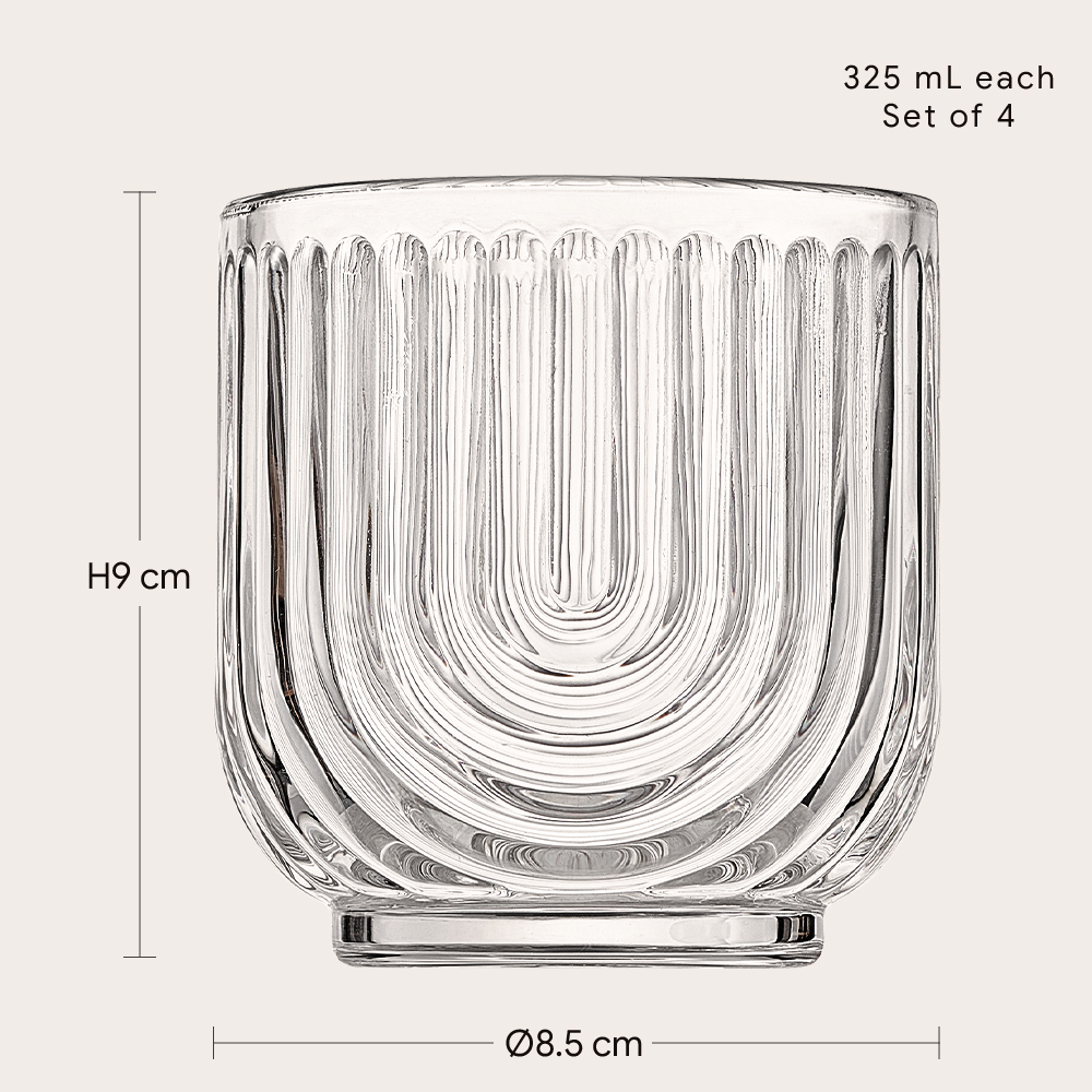 Ribbed Rocks Glass Set