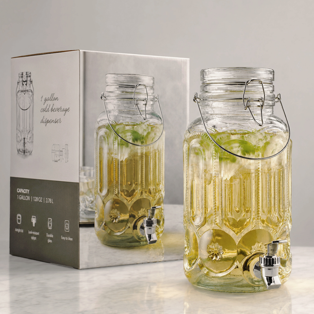 Clip-Top Glass Beverage Dispenser