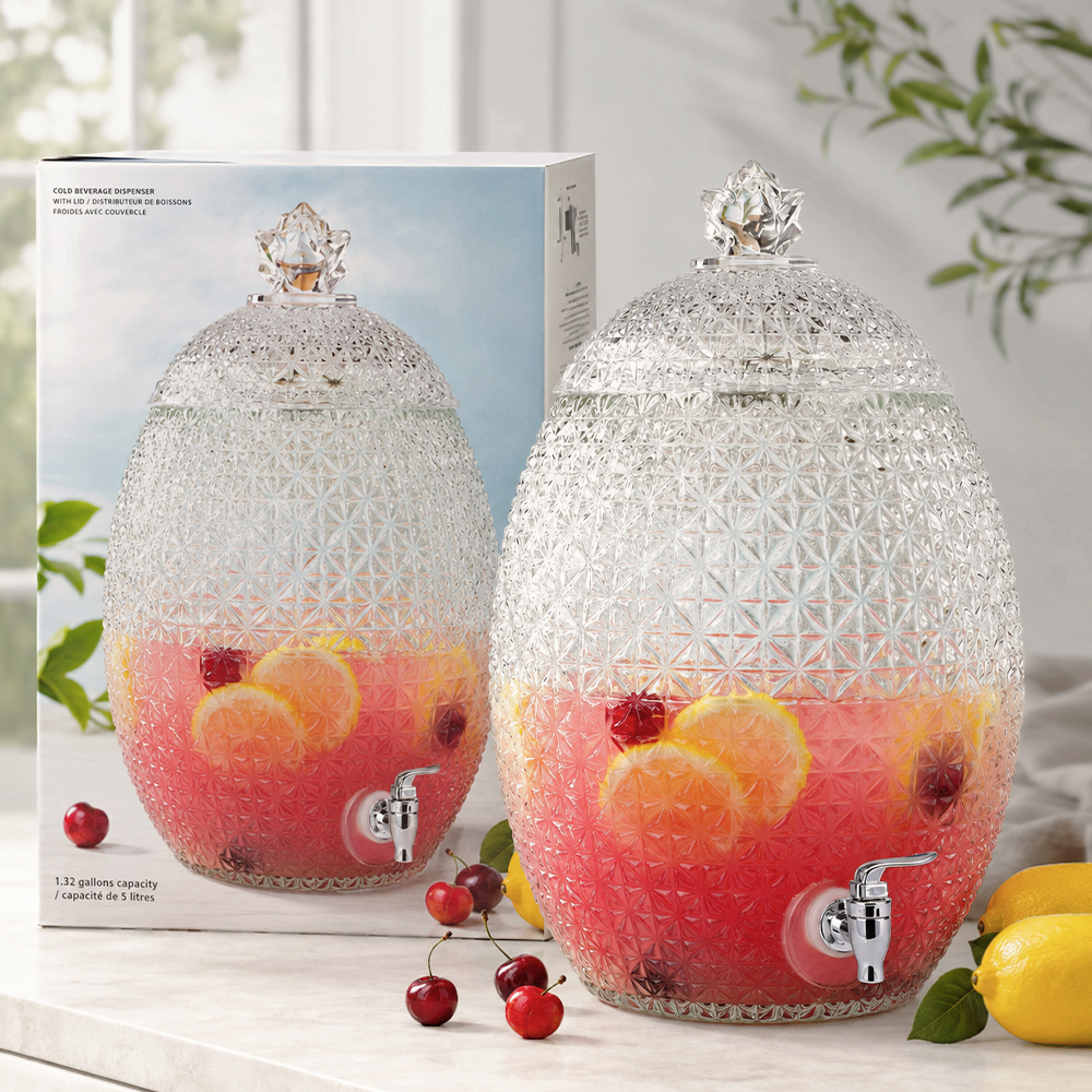 Pineapple Glass Beverage Dispenser