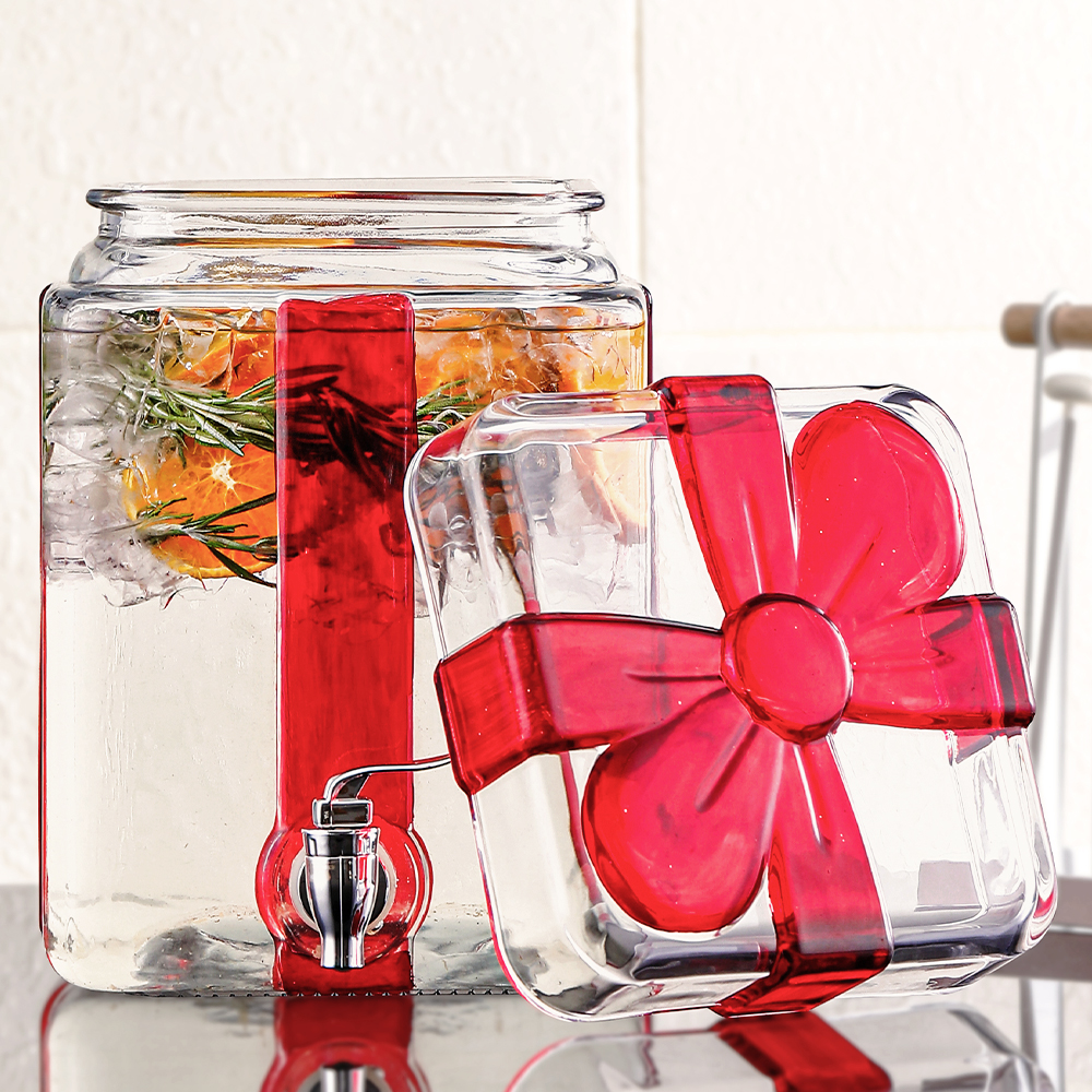 Christmas Gift Glass Beverage Dispenser