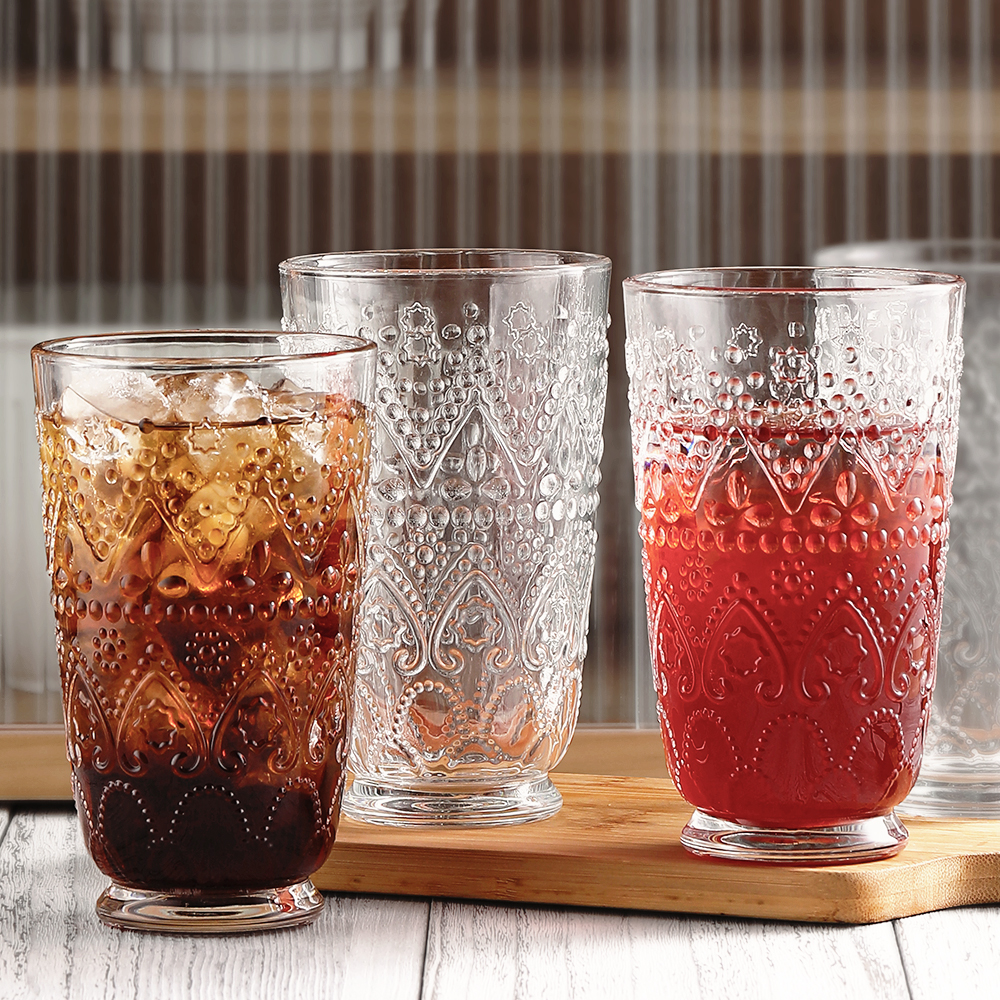 Embossed Glass Tumbler Set