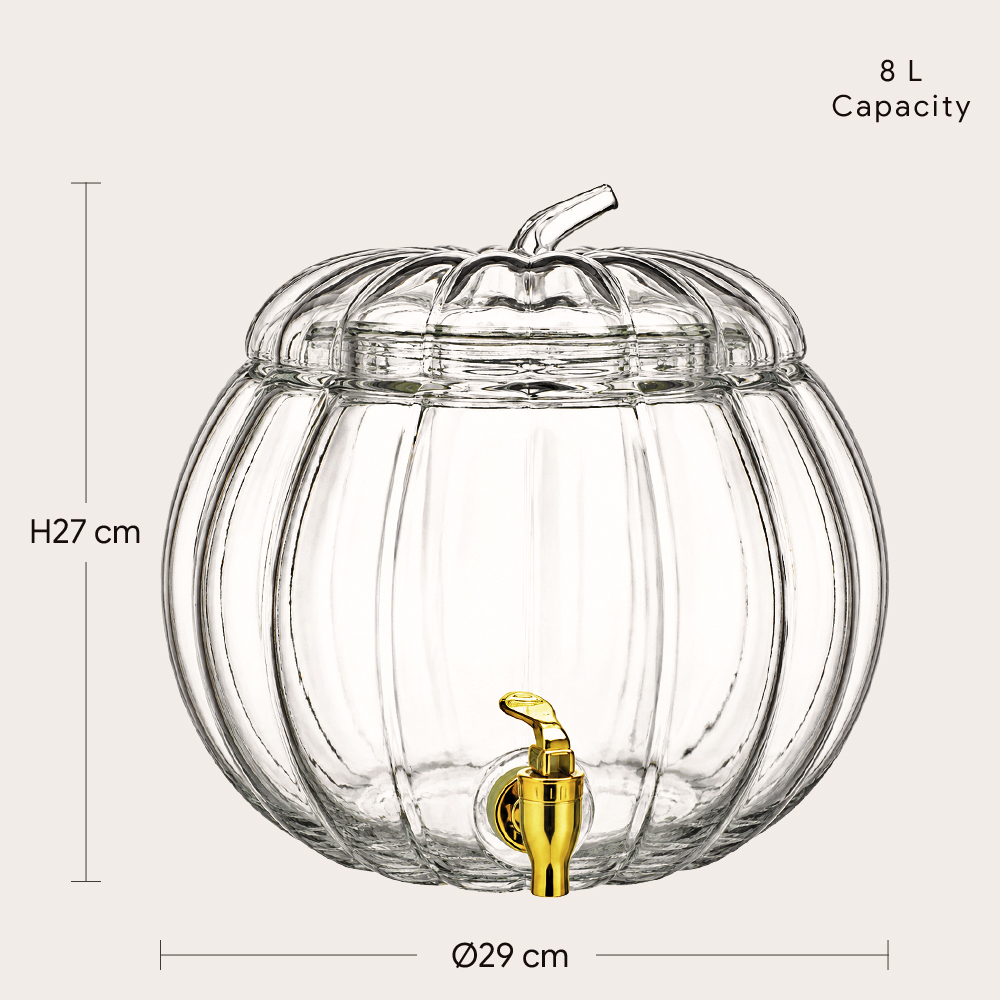 Pumpkin Glass Beverage Dispenser