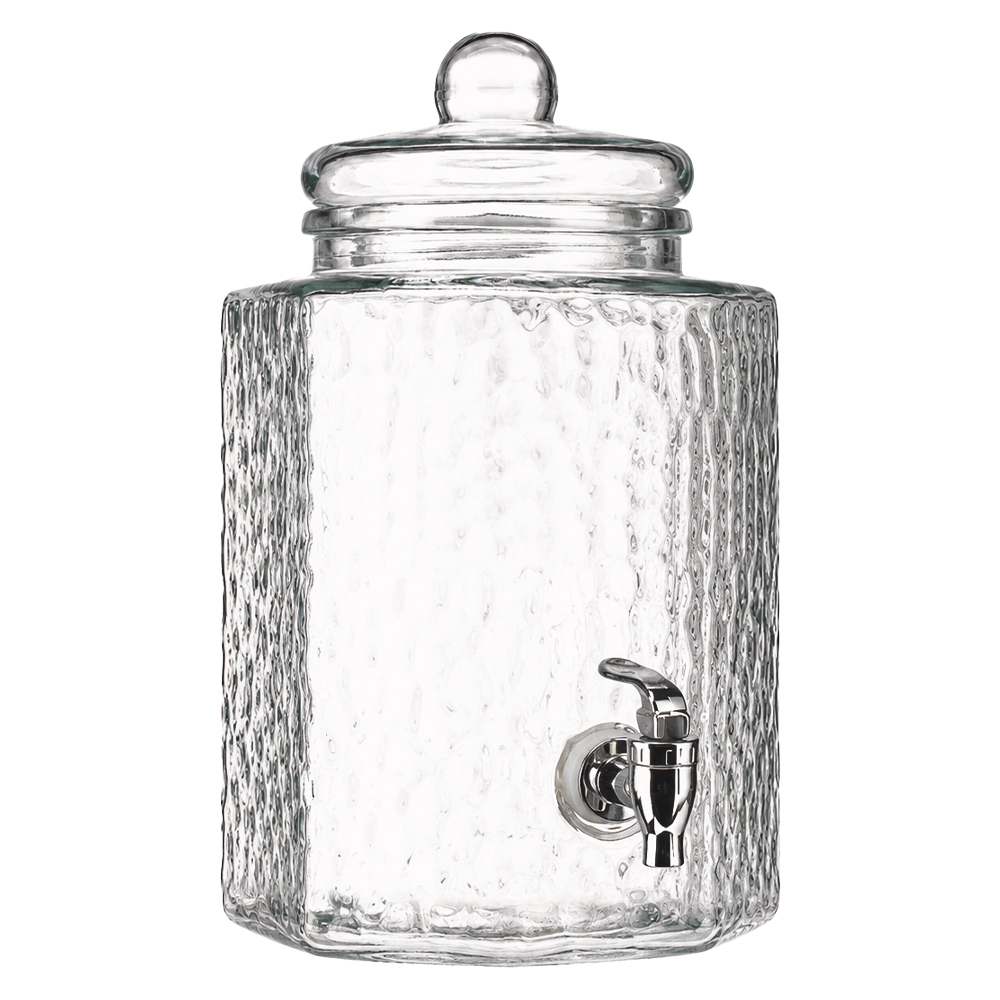 Double Glass Beverage Dispenser With Wicker Stand