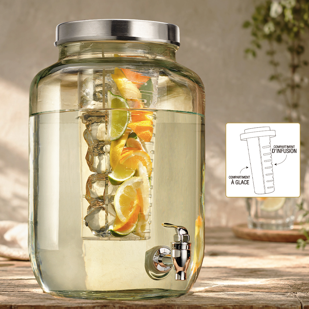 Infuser Glass Beverage Dispenser