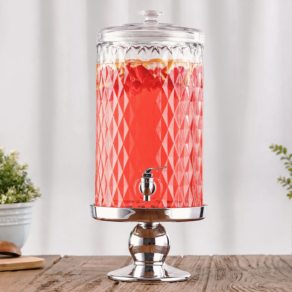 Diamond Glass Beverage Dispenser