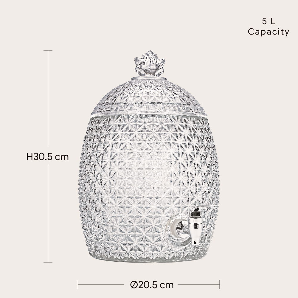 Pineapple Glass Beverage Dispenser