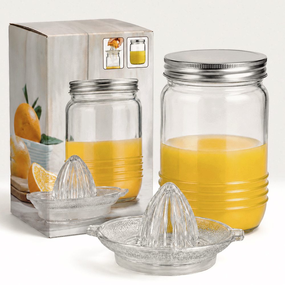 Glass Citrus Juicer & Storage Jar