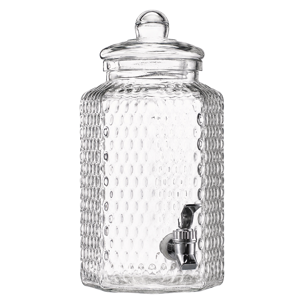 Triple Glass Beverage Dispenser With Metal Stand