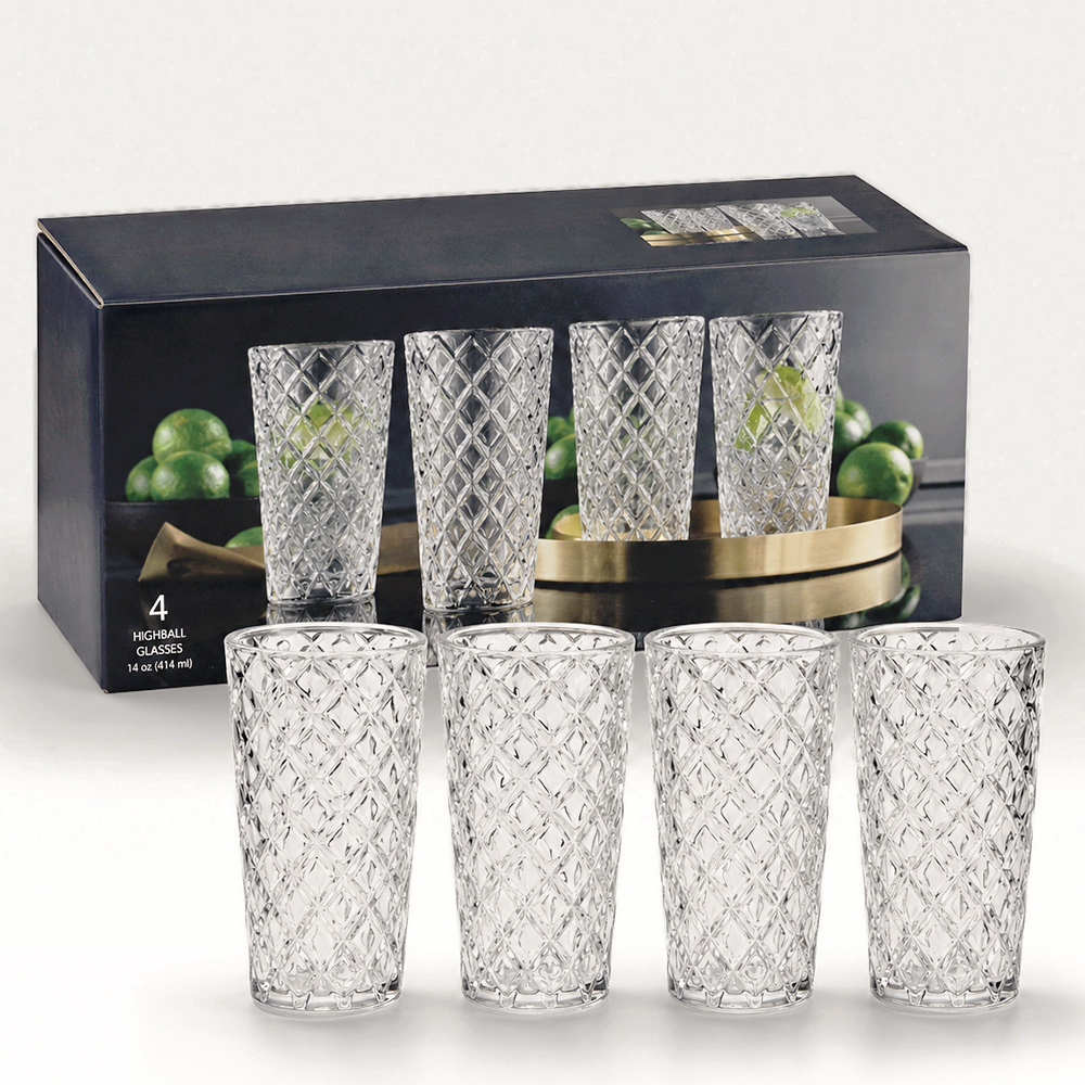 Diamond Highball Glass Set