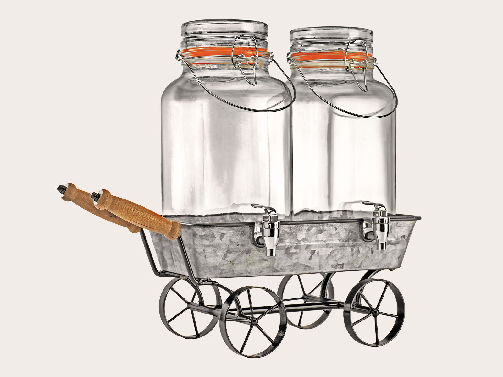 01 — Galvanized Wheelbarrow Stand