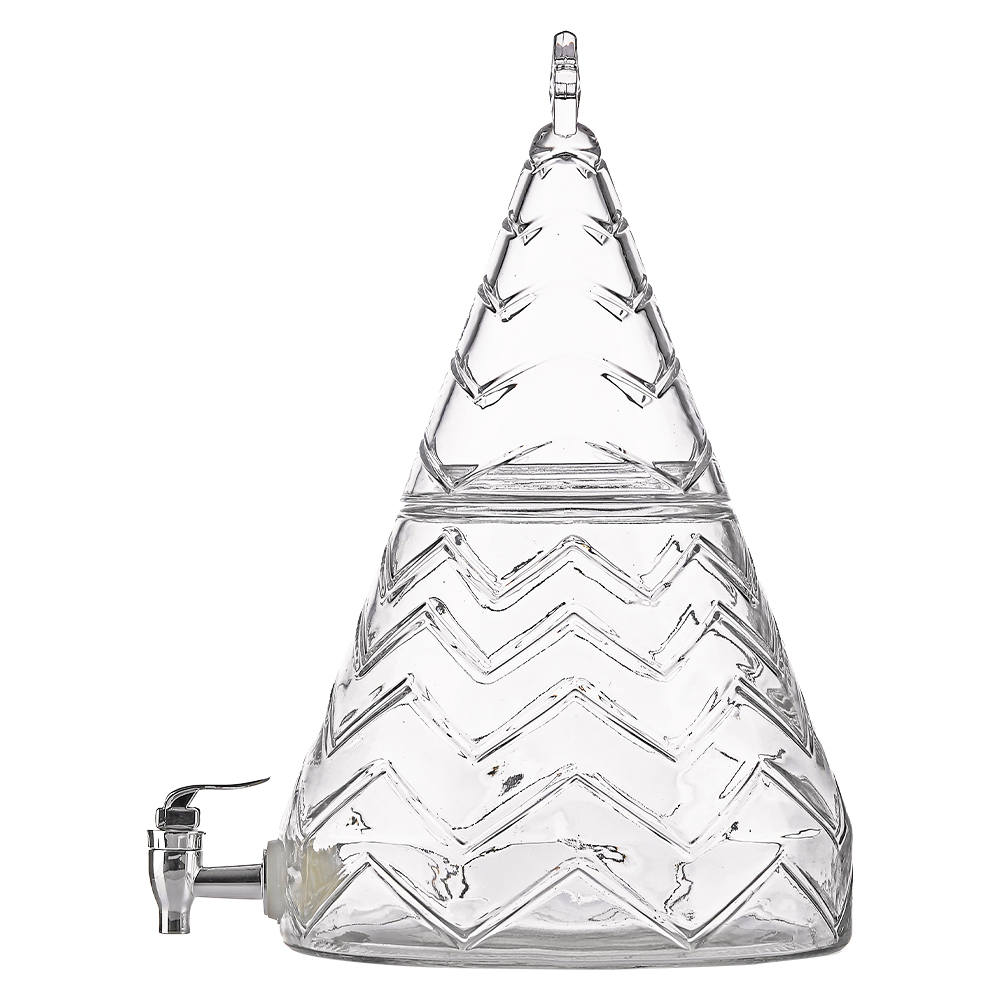 Christmas Tree Glass Beverage Dispenser