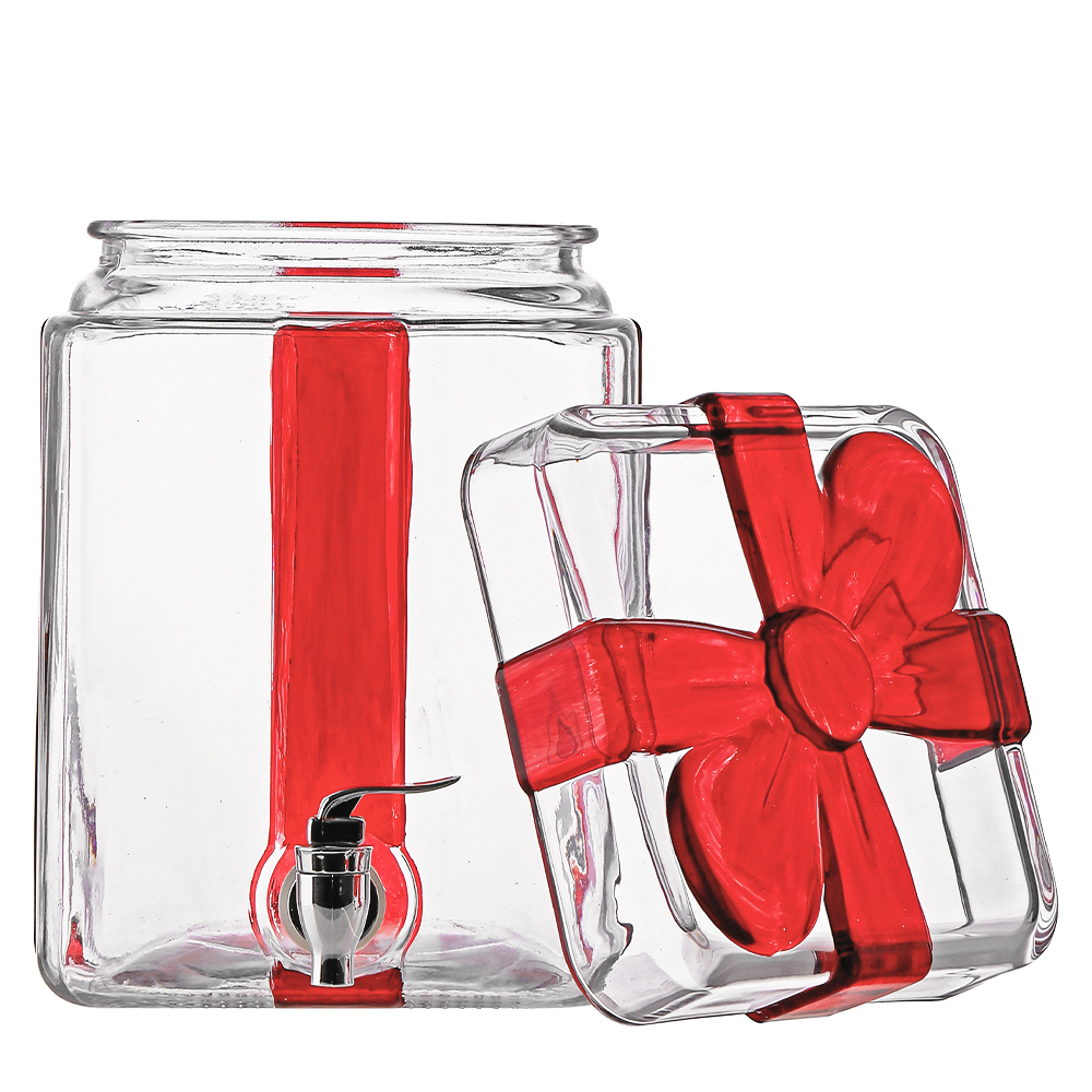 Christmas Gift Glass Beverage Dispenser