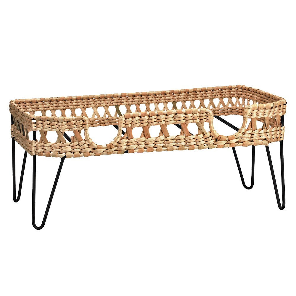 Double Glass Beverage Dispenser With Wicker Stand