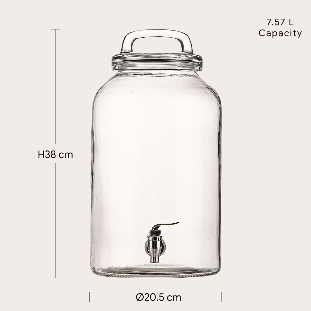 2-Gallon Glass Beverage Dispenser