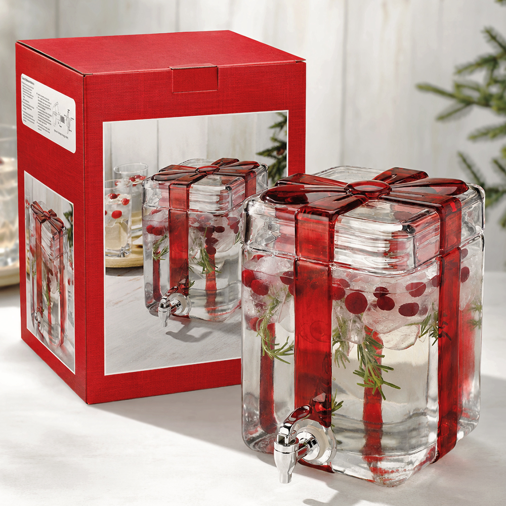 Christmas Gift Glass Beverage Dispenser