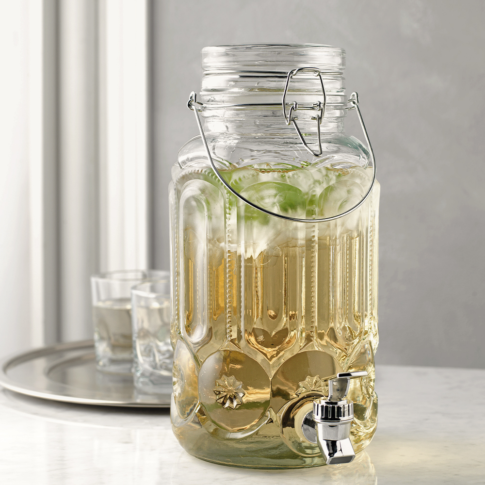 Clip-Top Glass Beverage Dispenser